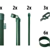 Floraworld Maschendrahtzaun Set 15 m 1500 x 100 cm inkl. 7 Pfosten 150 cm moosgrün