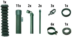 Floraworld Maschendrahtzaun Set 15 m 1500 x 80 cm inkl. 11 Pfosten 120 cm moosgrün