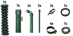 Floraworld Maschendrahtzaun Set 15 m 1500 x 125 cm inkl. 7 Pfosten 175 cm moosgrün