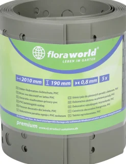 Floraworld Sichtschutzstreifen Dekor Kreise 201,5 x 19 cm grau - 5 Stk.