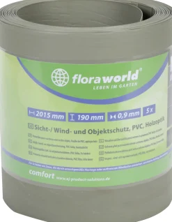 Floraworld Sichtschutzstreifen 201,5 x 19 cm grau - 5 Stk.