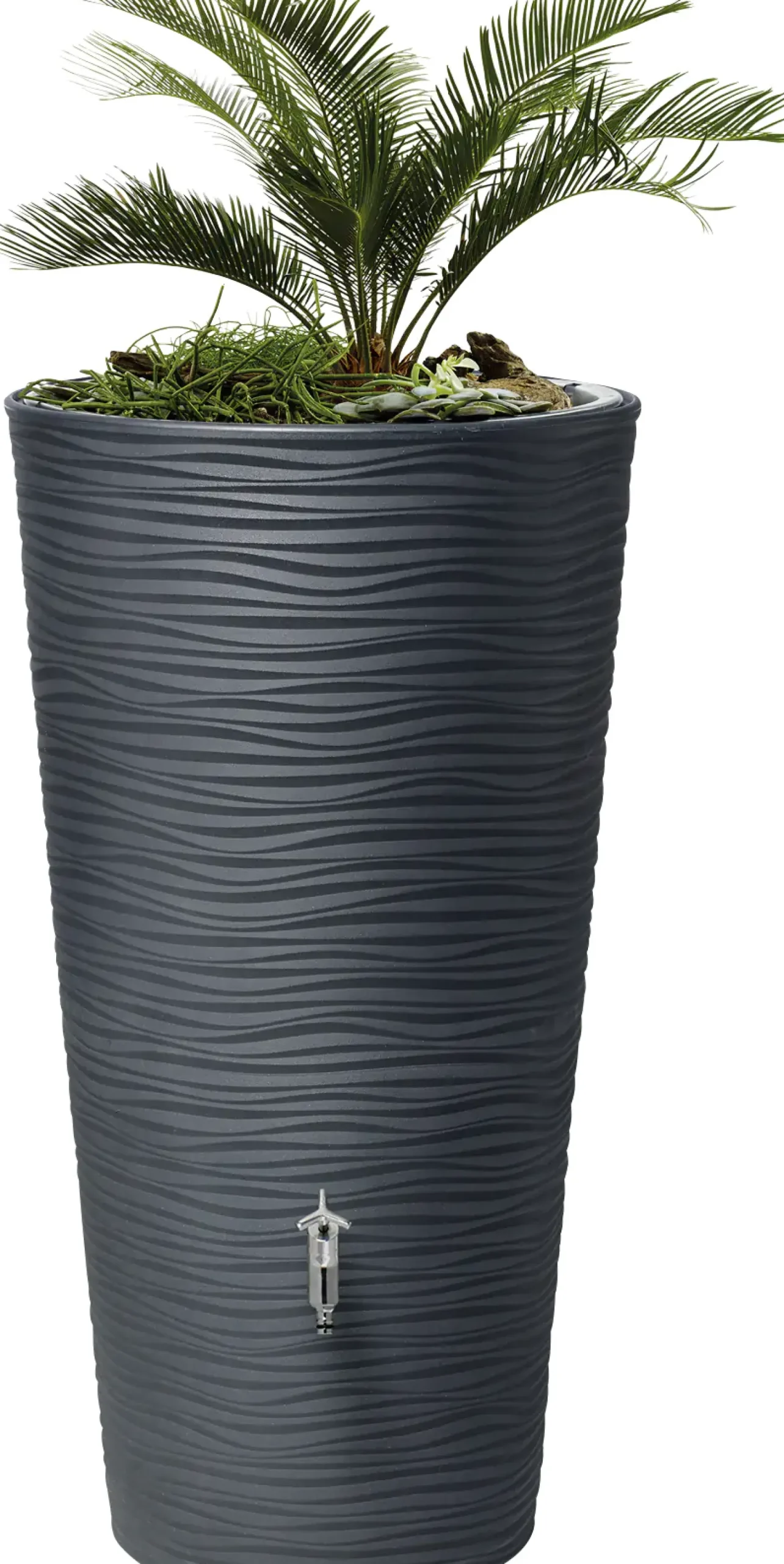 Garantia Regenspeicher Natura 2in1 210 L graphite grey mit Pflanzschale