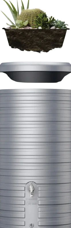 Garantia Regenspeicher Nordic 2in1 300 L steingrau mit Pflanzschale