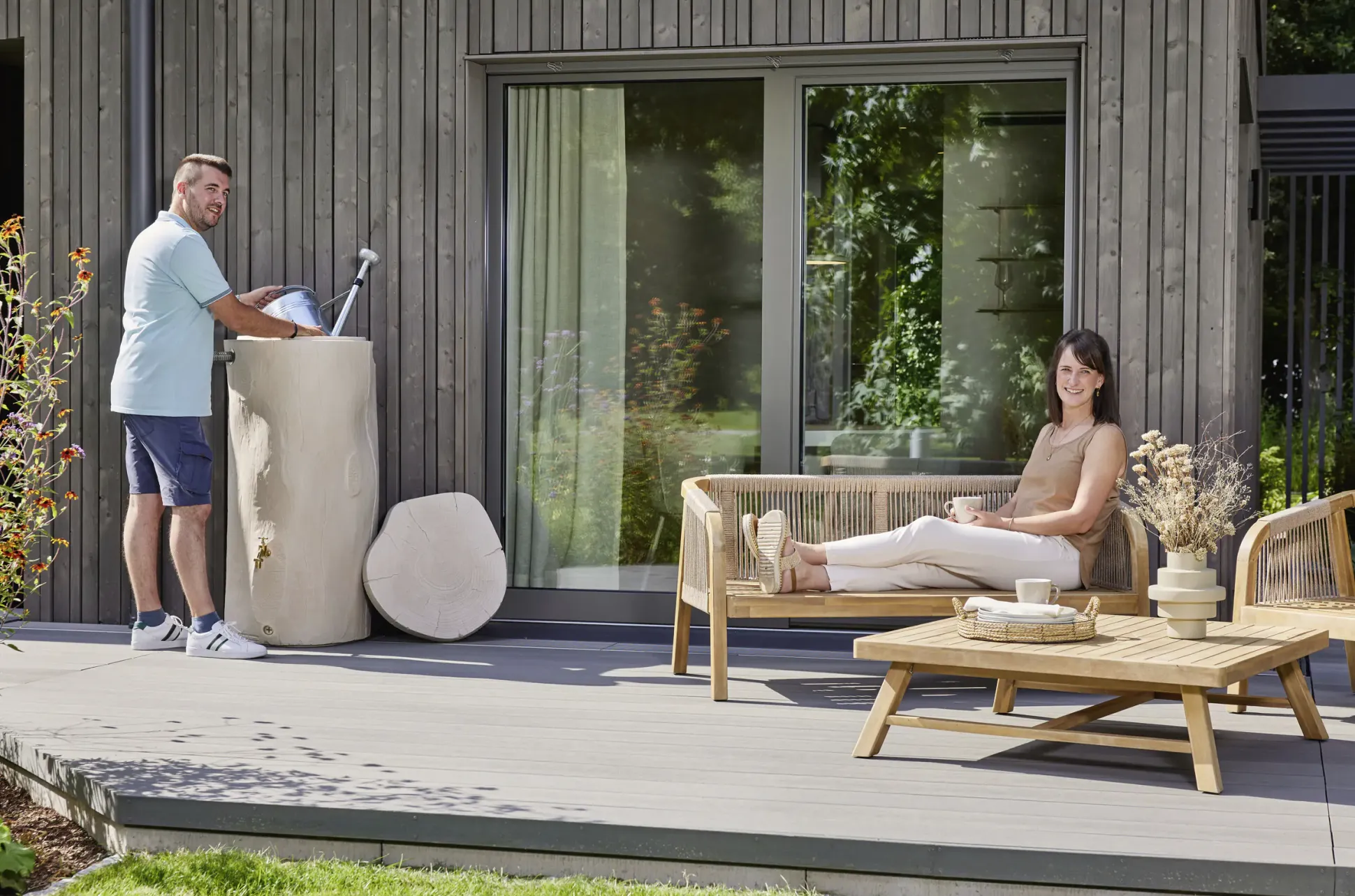 Garantia Regenspeicher Woodstock Baumstamm rund 250 L