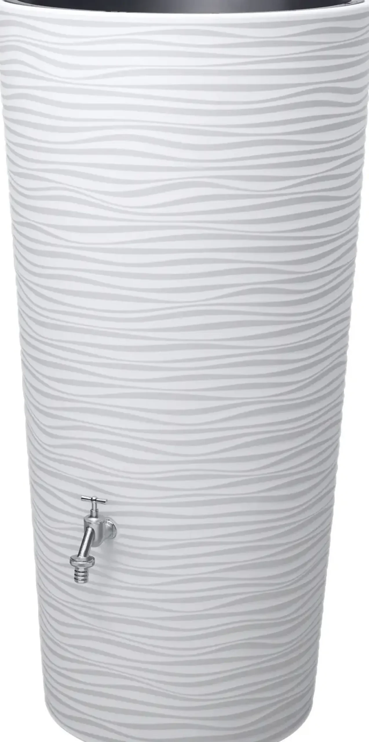 Garantia Regentonne Natura 2in1 rund inkl. Pflanzschale 210 L arctic