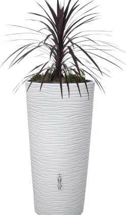 Garantia Regentonne Natura 2in1 rund inkl. Pflanzschale 210 L arctic