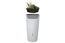 Garantia Regentonne Natura 2in1 rund inkl. Pflanzschale 210 L arctic