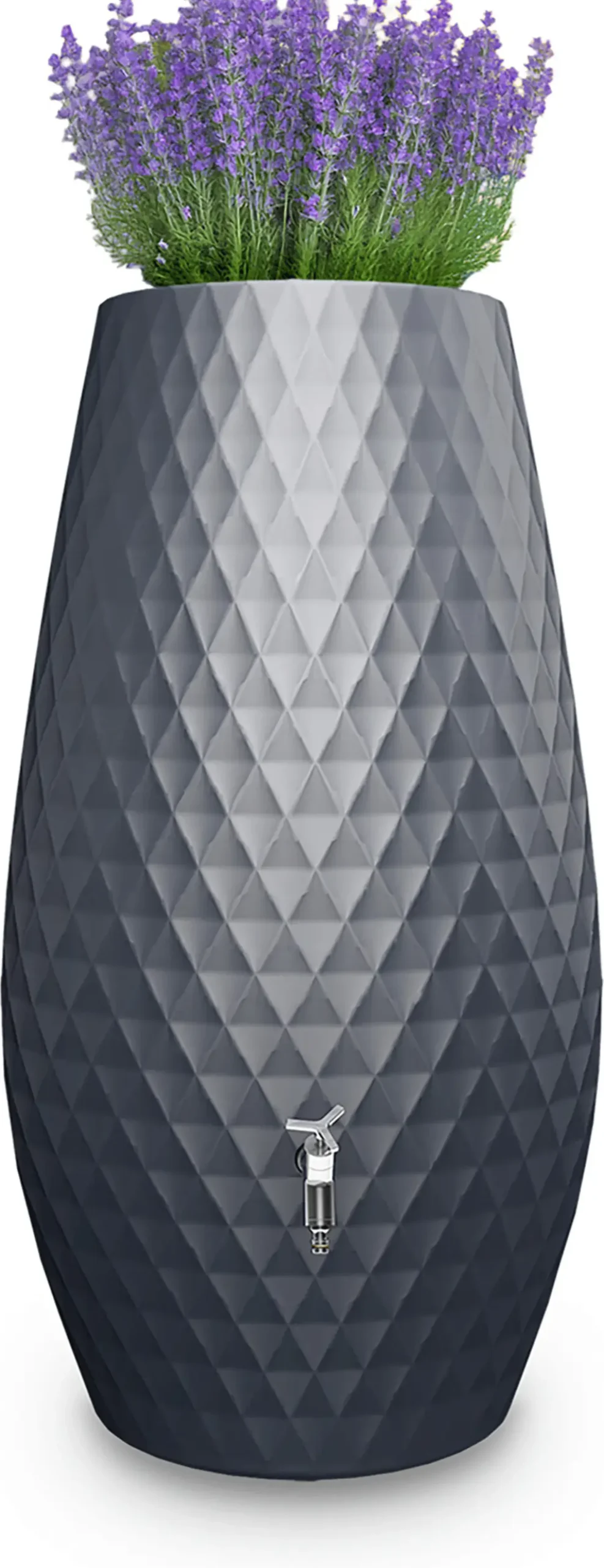 Garantia Regentonne Triagon 2in1 oval inkl. Pflanzschale 230 L graphitgrau