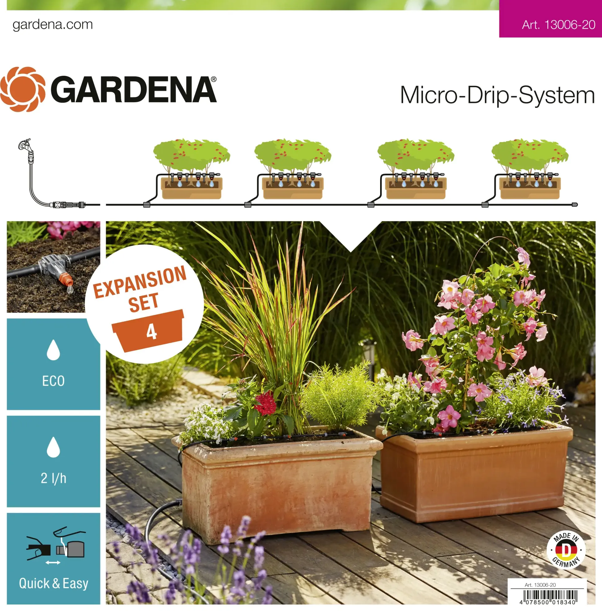 Gardena Micro Drip System Erweiterungsset 4 Pflanztröge