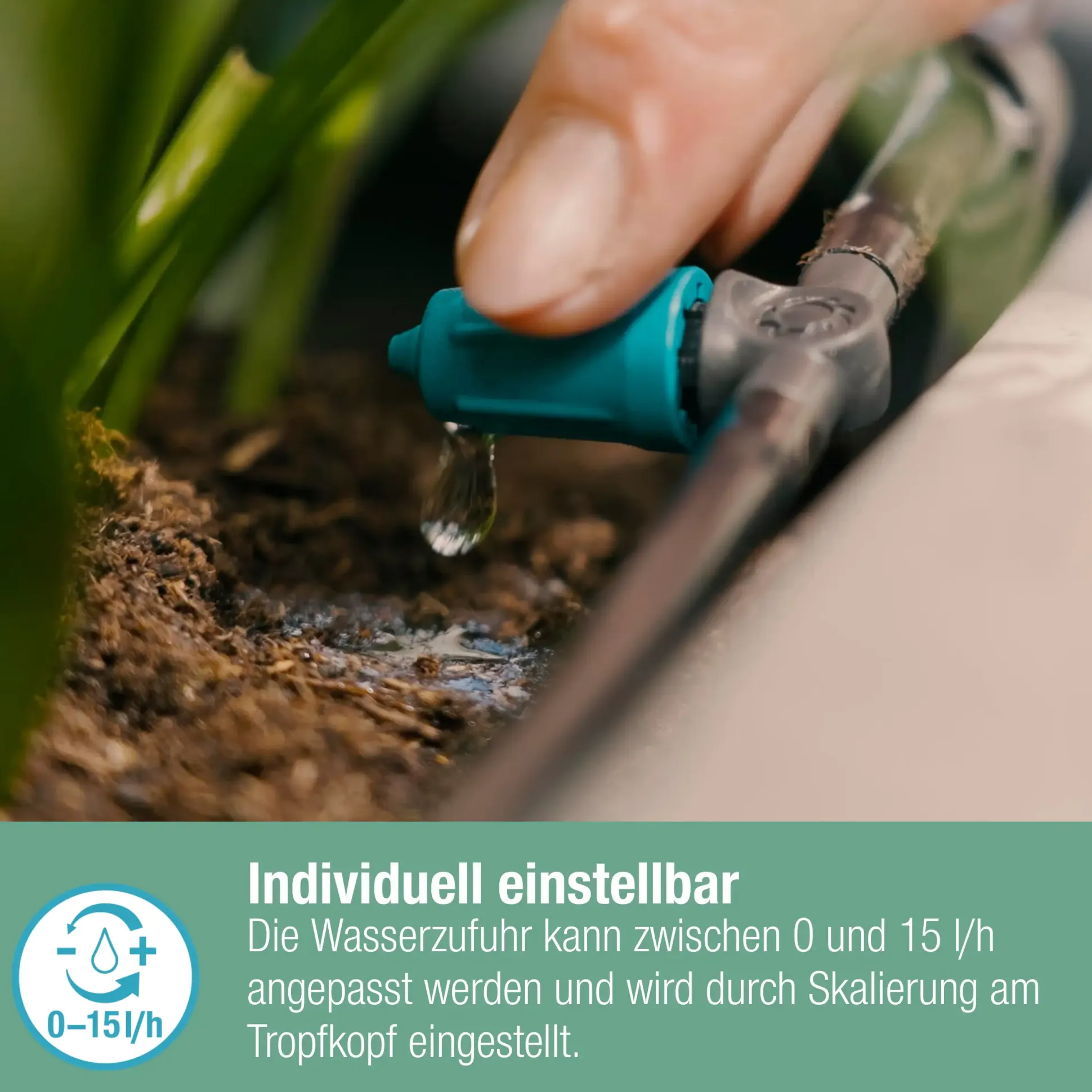 Gardena Reihentropfer, 0-15 l/h regulierbar