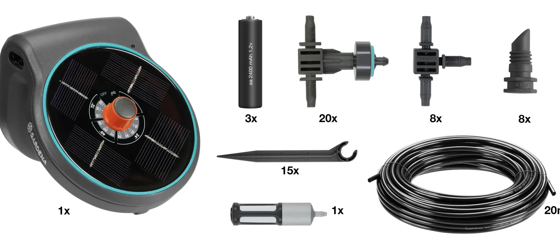 Gardena Solar-Bewässerung AquaBloom Set für bis zu 20 Pflanzen