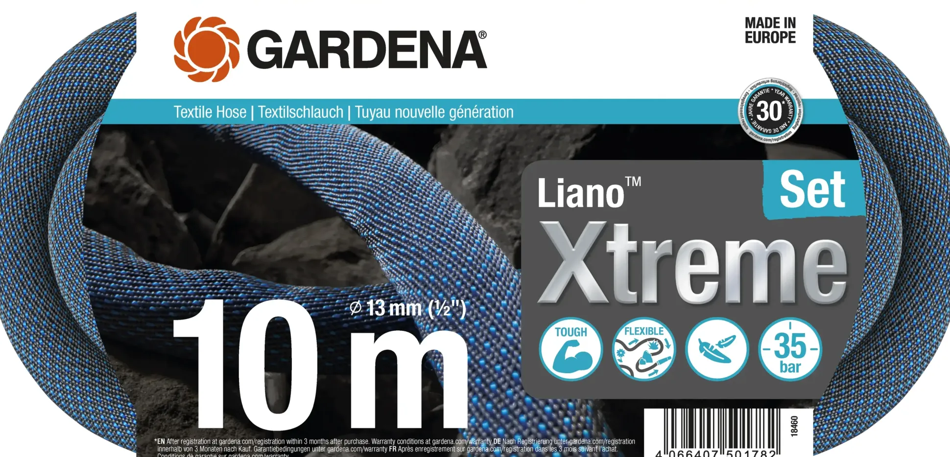 Gardena Textilschlauch Liano Xtreme, 13 mm (1/2") 10 m