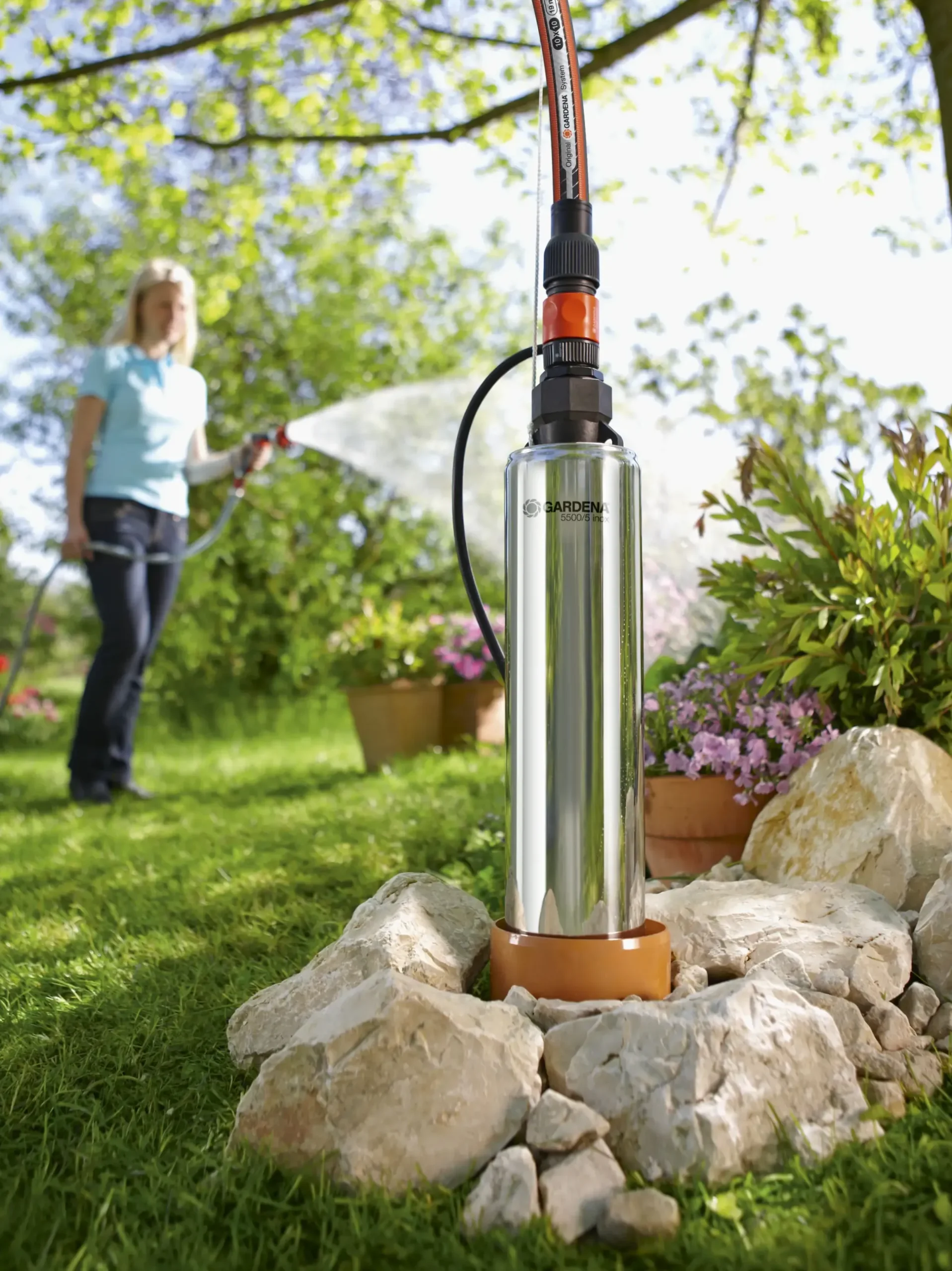 Gardena Tiefbrunnenpumpe 5500 l/h 5 m inox 850 Watt