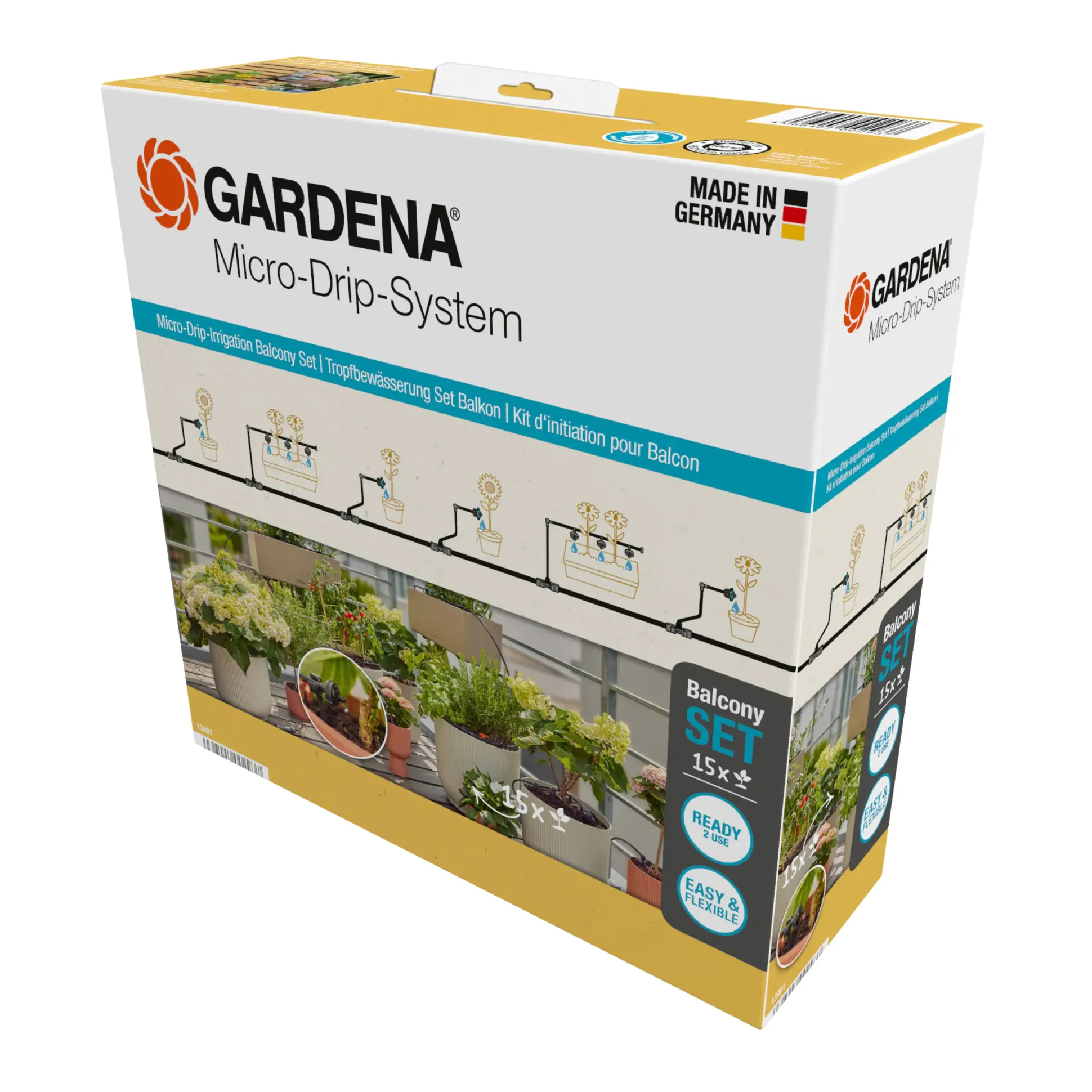 Gardena Tropfbewässerung Set Balkon 15 Topfpflanzen