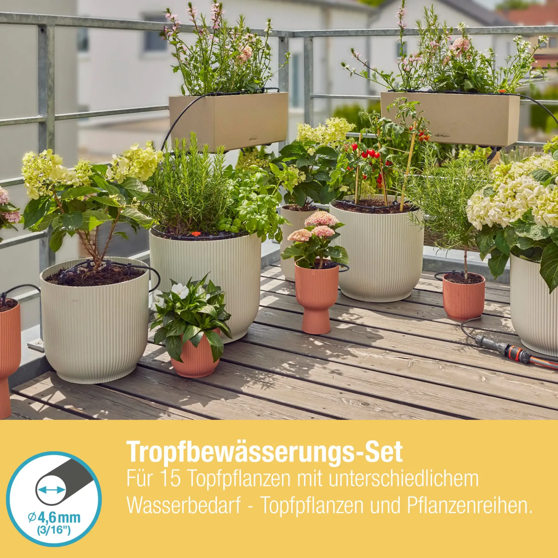 Gardena Tropfbewässerung Set Balkon 15 Topfpflanzen