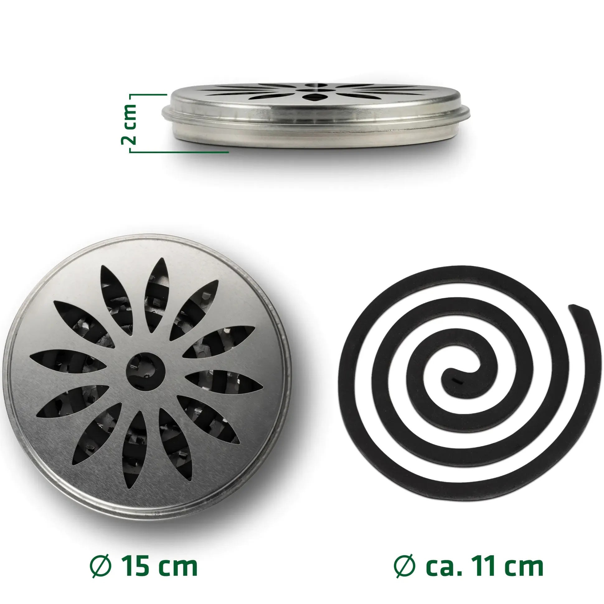 Gardigo Citronella-Räucher Set Räucherspirale mit Räucherschale
