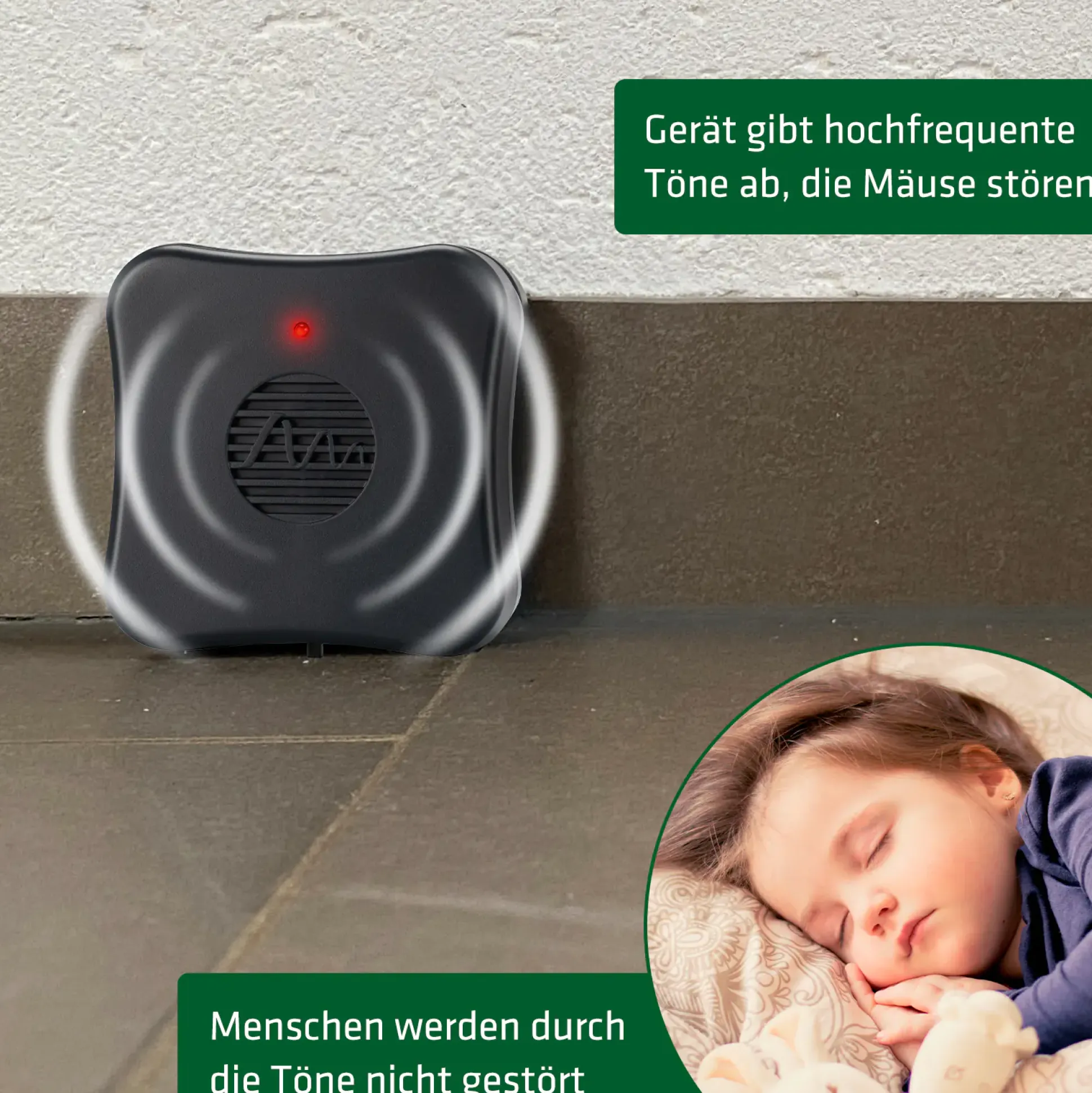 Gardigo Mäusefeindmobil batteriebetriebener Ultraschall-Mäuseschreck