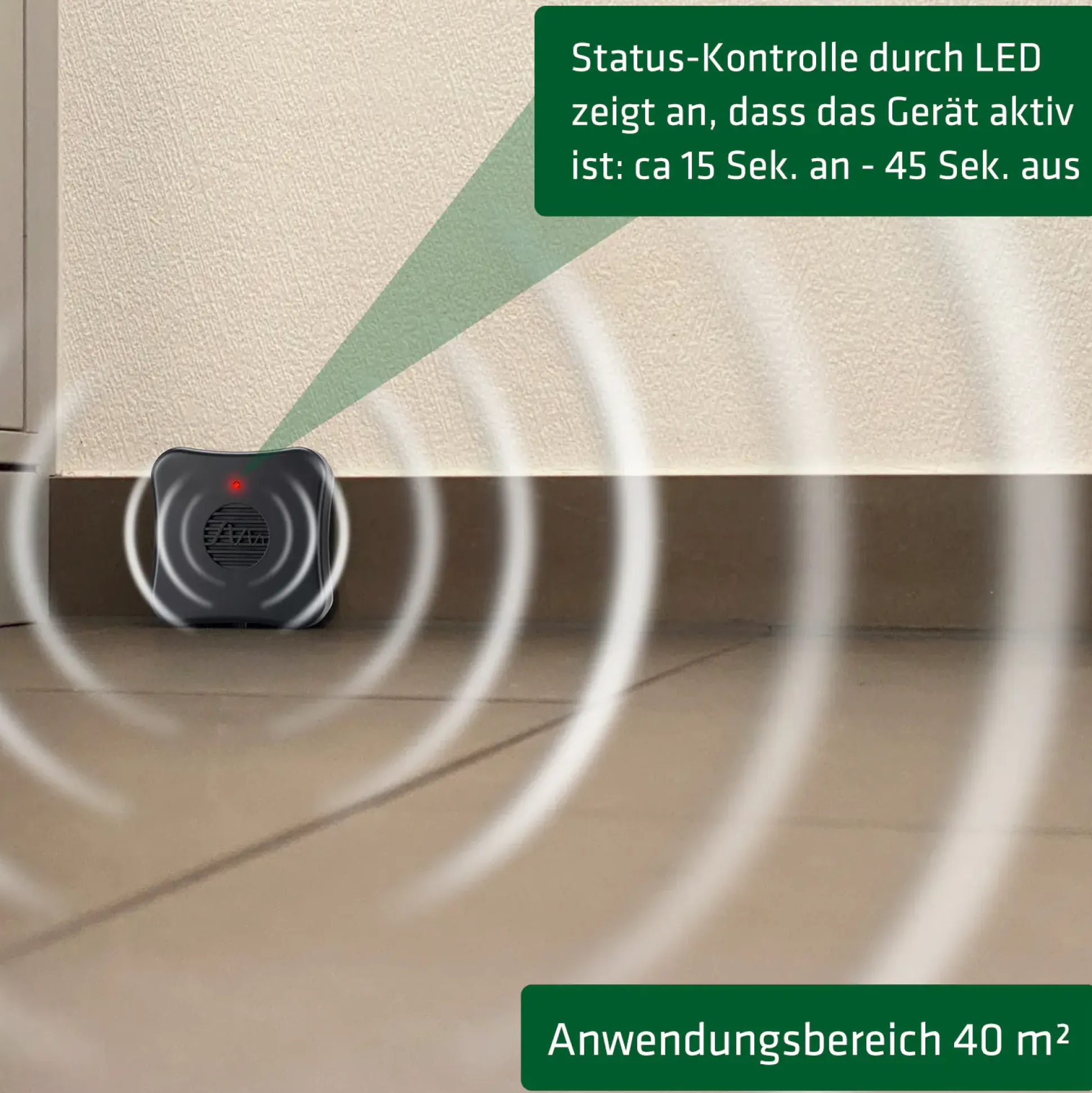 Gardigo Mäusefeindmobil batteriebetriebener Ultraschall-Mäuseschreck