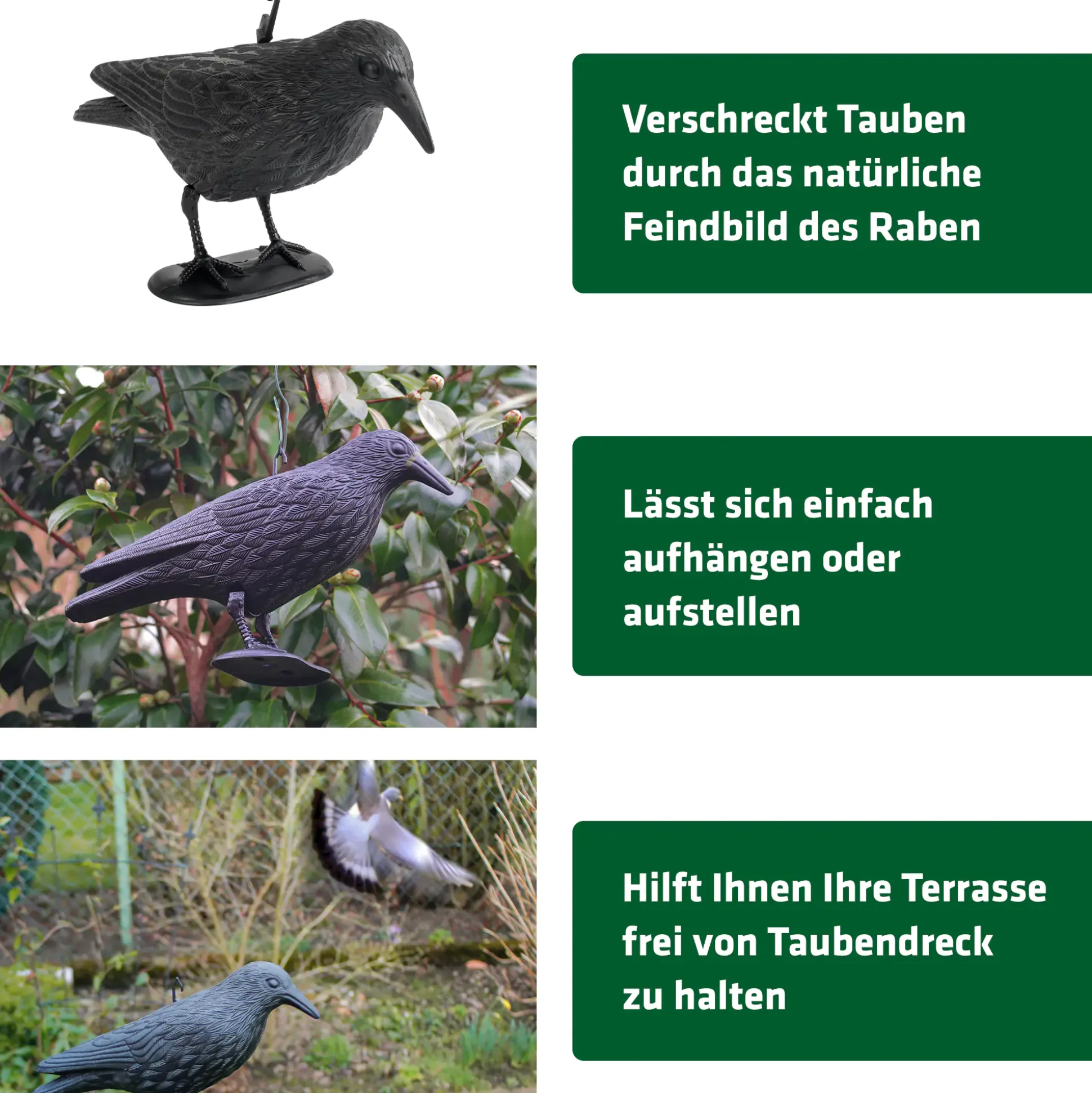 Gardigo Vogelabwehr Krähe schwarz