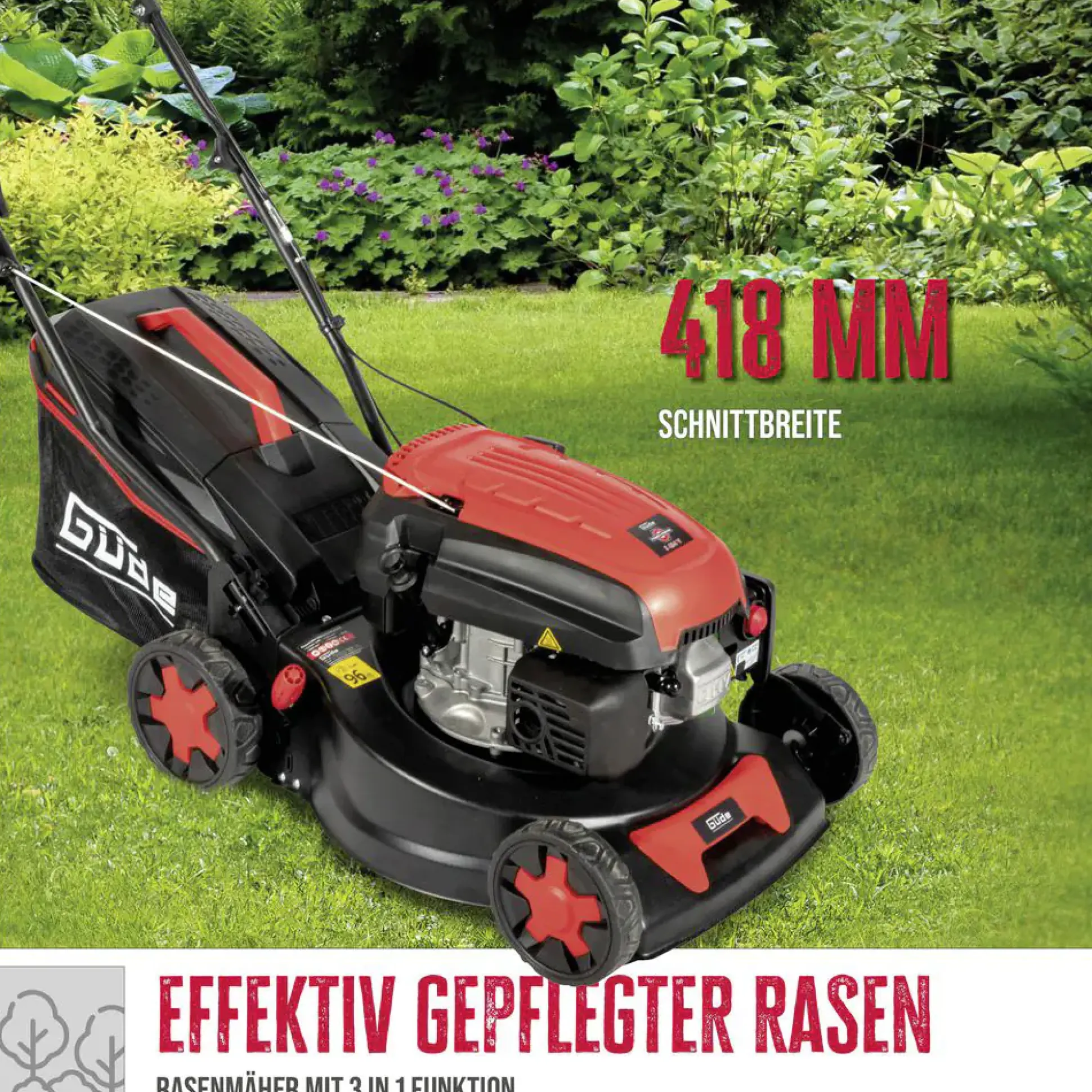 Güde Benzin Rasenmäher ECO WHEELER 413.3R 2,2 kW, 42 cm Schnittbreite