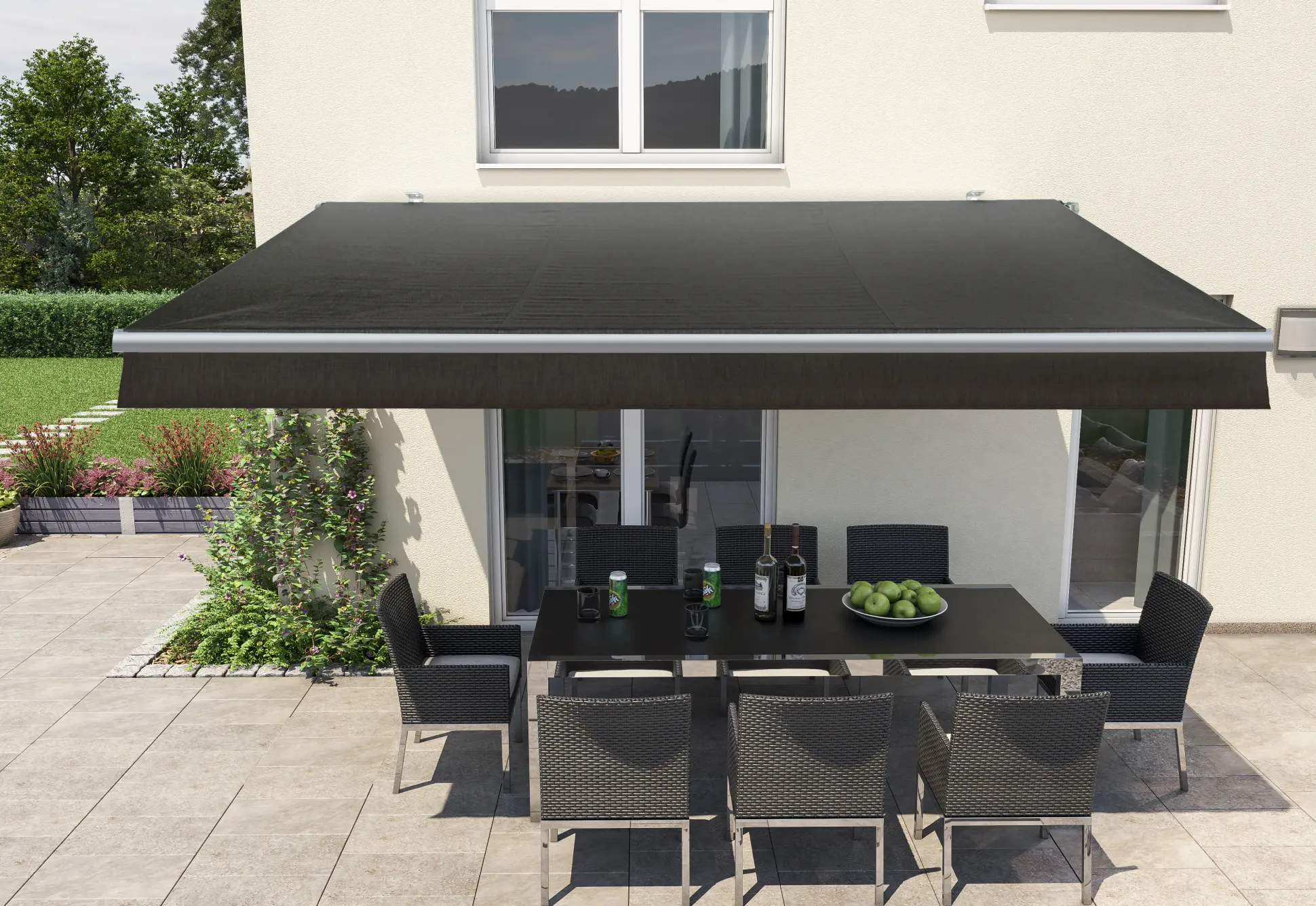 Gelenkarm-Markise Berlin anthrazit Breite 300 cm Ausfall 200 cm