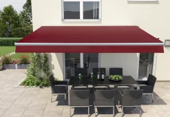 Gelenkarm-Markise Berlin bordeaux rot Breite 400 cm Ausfall 250 cm