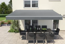 Gelenkarm-Markise Berlin hellgrau Breite 400 cm Ausfall 250 cm