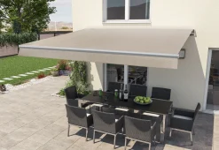 Gelenkarm-Markise Berlin mit Funkmotor beige Breite 300 cm Ausfall 200 cm