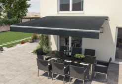 Gelenkarm-Markise Berlin mit Funkmotor anthrazit Breite 300 cm Ausfall 200 cm