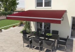 Gelenkarm-Markise Berlin mit Funkmotor bordeaux rot Breite 300 cm Ausfall 200 cm