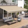 Gelenkarmmarkise Classic beige gestreift inkl. Motor, Handsender, Solar Panel