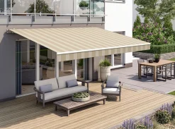 Gelenkarmmarkise Classic beige gestreift inkl. Handkurbel
