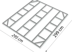Globel Fundamentbodenrahmen 10 x 10 zu Gerätehaus Dream 1010
