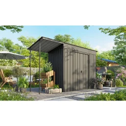 Globel Gerätehaus Set Skillion 84, inkl. Schleppdach 325 x 124 cm, anthrazit
