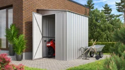 Globel Metallgerätehaus Lean-To 56 155 x 180 x 203 cm silber-metallic