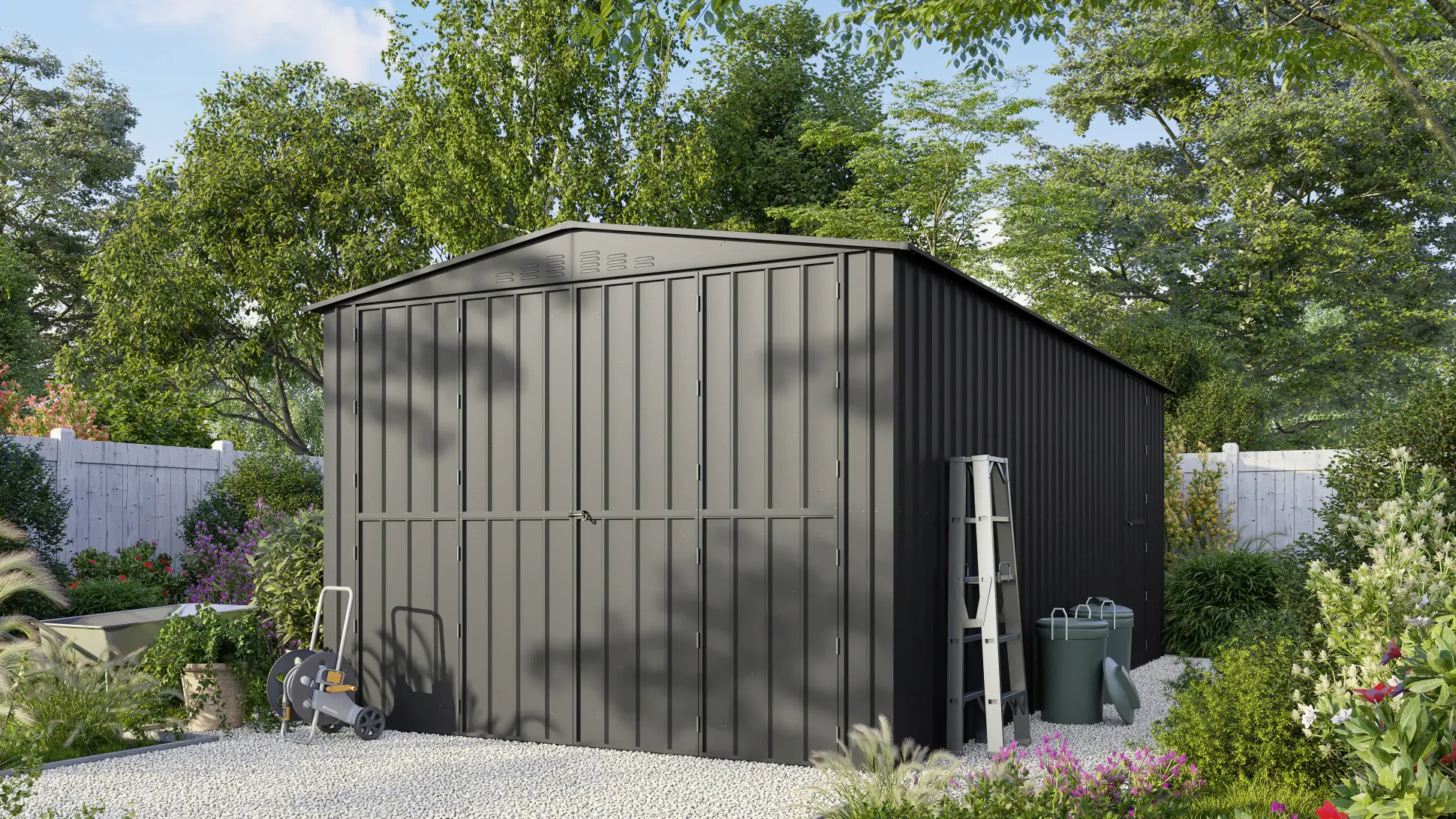 Globel Metallgerätehaus Parker MGR 1015 308 x 464 x 225 cm anthrazit