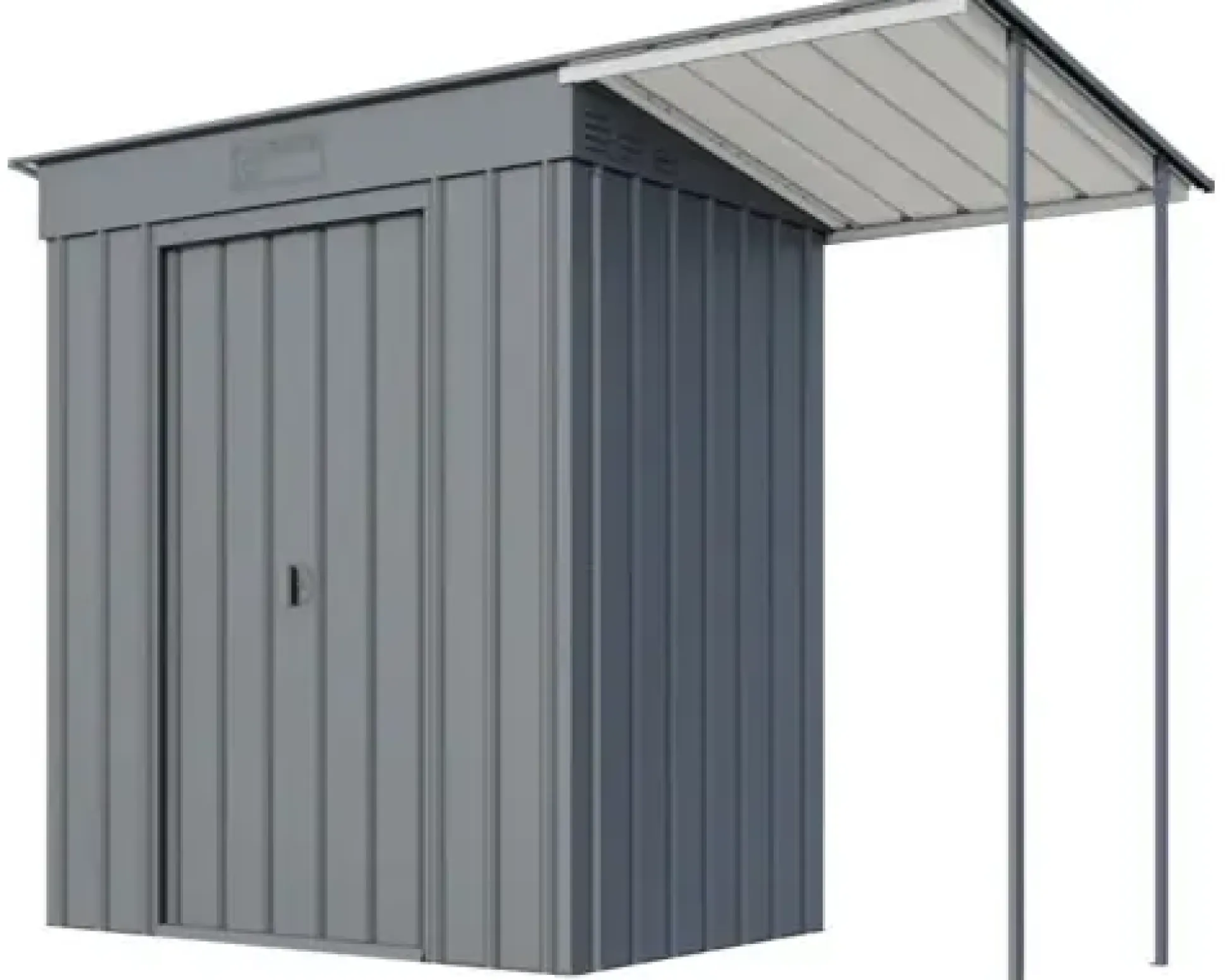 Globel Metallgerätehaus Skillion 64 inkl. Schleppdach anthrazit 263 x 124 cm