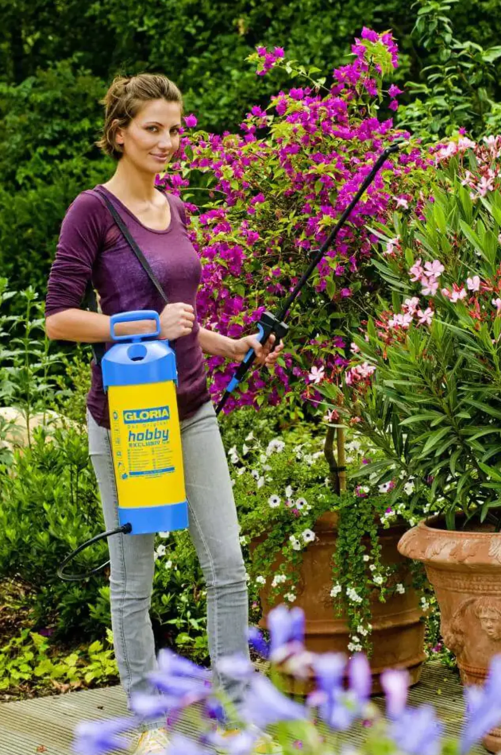 Gloria Drucksprüher Hobby exclusivmit Teleskop-Sprührohr und Manometer 5 L