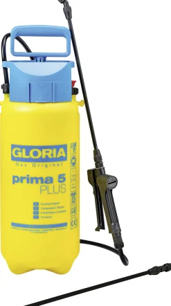 Gloria Drucksprüher prima 5 PLUS, Gartenspritze für Essig/Essigsäure 5 L