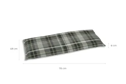 Go-De Bankauflage 115 x 48 x 6 cm grau-kariert