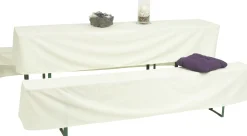 GO-DE Bierzeltgarnitur-Hussen weiß 220x50cm 220 x 50 x 42 cm, (50er Tisch)