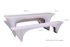 GO-DE Bierzeltgarnitur-Spannhussen 70cm 70 cm x 220 cm x 70 cm, weiß