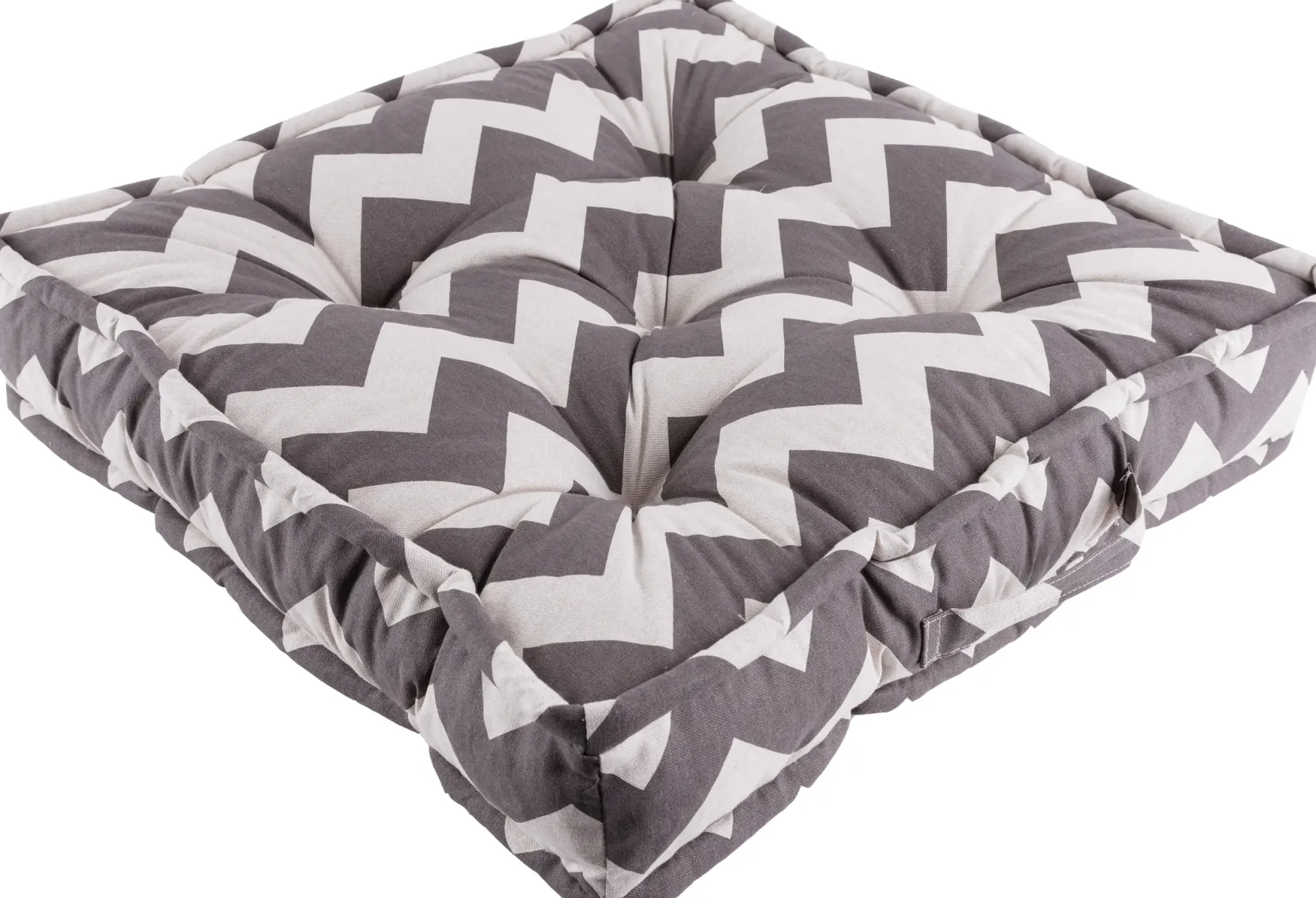 GO-DE Bodenkissen 60 cm x 60 cm x 12 cm Zickzack grau