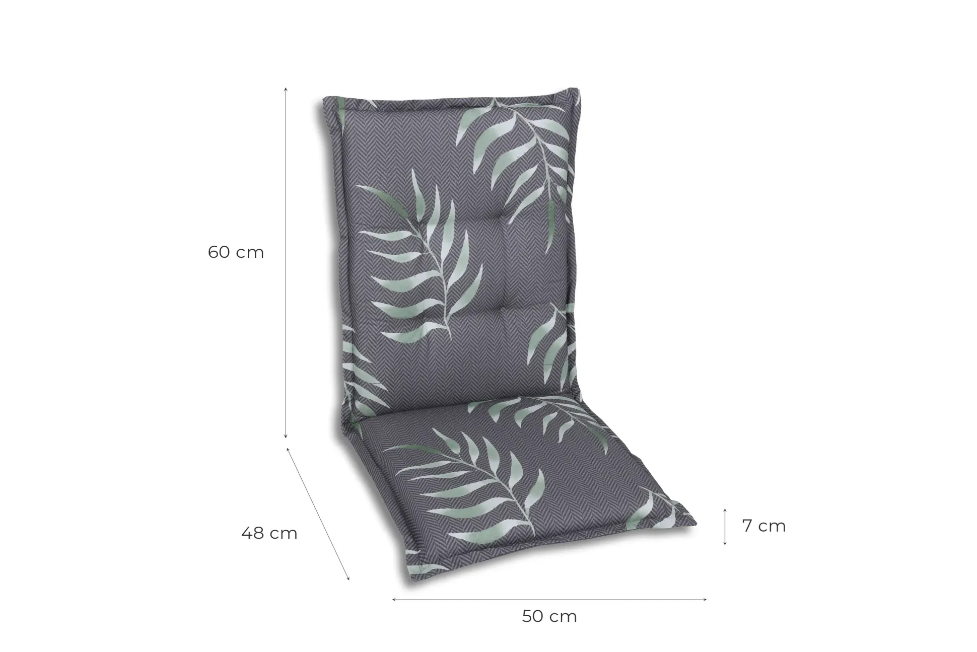 GO-DE Gartenstuhlauflagen mittellehner 108 x 50 x 7 cm Gräser-Motiv anthrazit