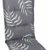 GO-DE Gartenstuhlauflagen hochlehner 120 x 50 x 7 cm Blumen-Motiv anthrazit