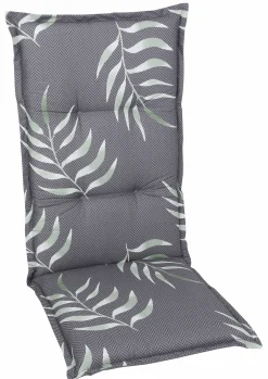 GO-DE Gartenstuhlauflagen hochlehner 120 x 50 x 7 cm Blumen-Motiv anthrazit