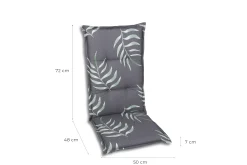 GO-DE Gartenstuhlauflagen hochlehner 120 x 50 x 7 cm Blumen-Motiv anthrazit
