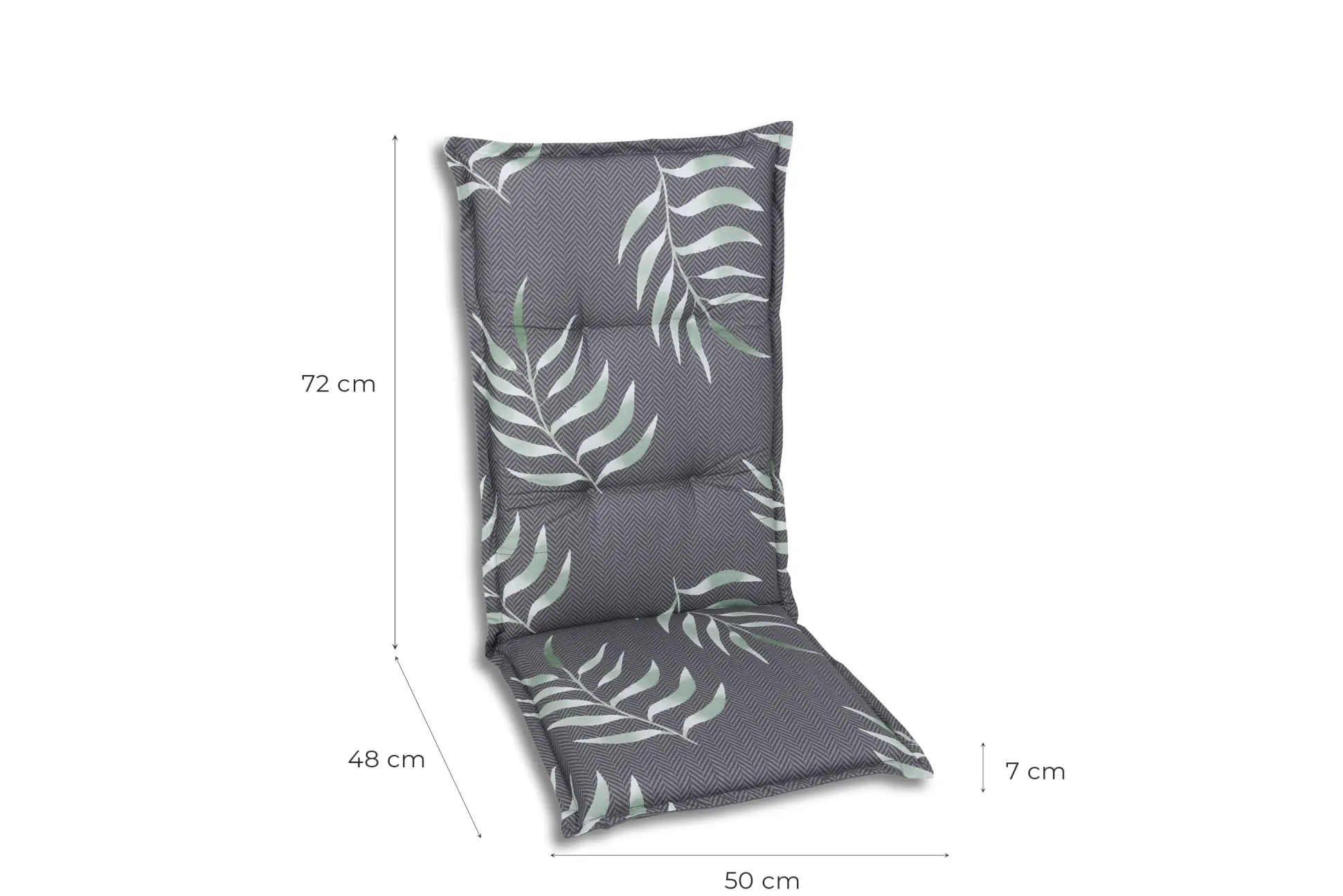 GO-DE Gartenstuhlauflagen hochlehner 120 x 50 x 7 cm Blumen-Motiv anthrazit