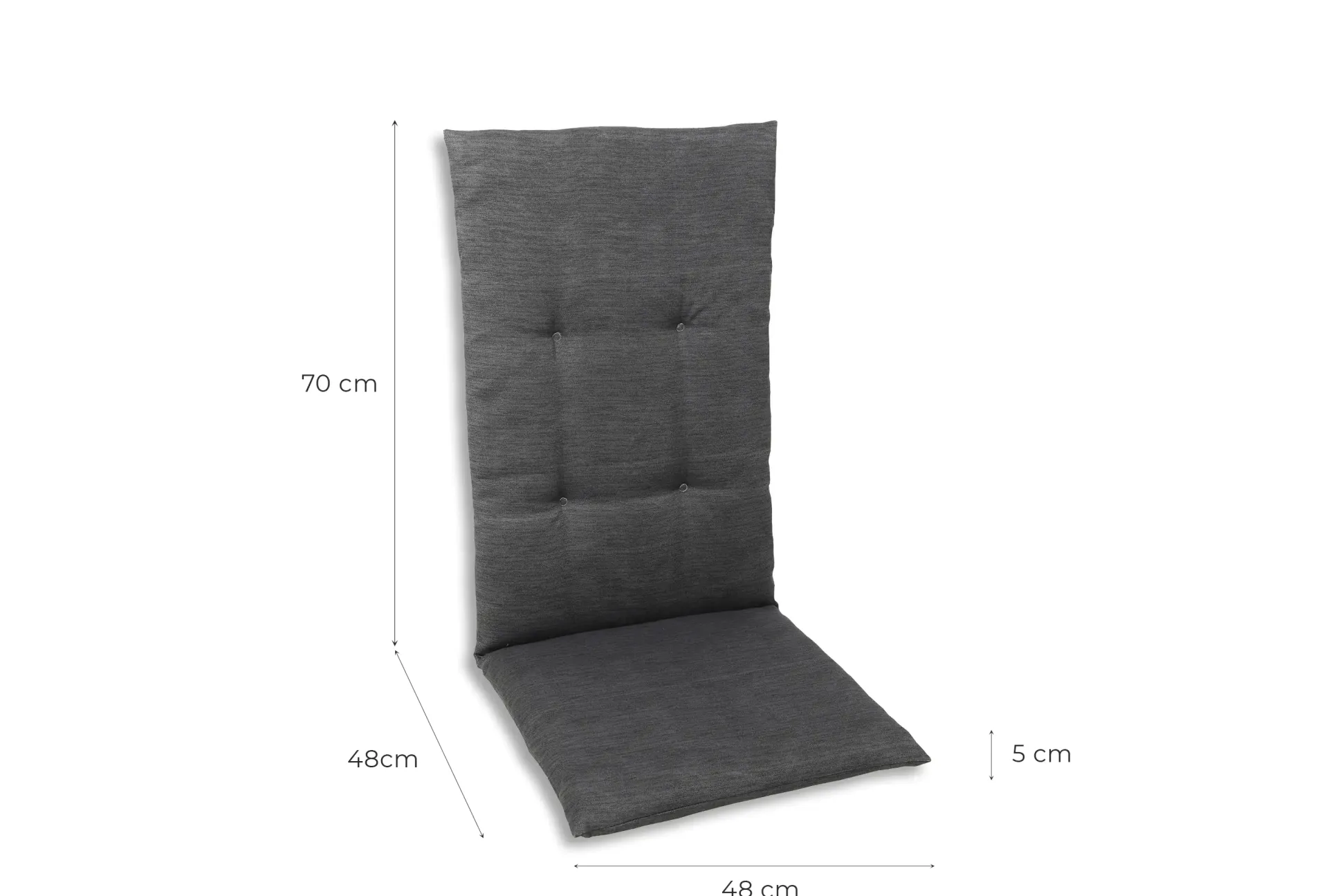 GO-DE Hochlehner-Auflage 118 cm x 48 cm x 5 cm, grau