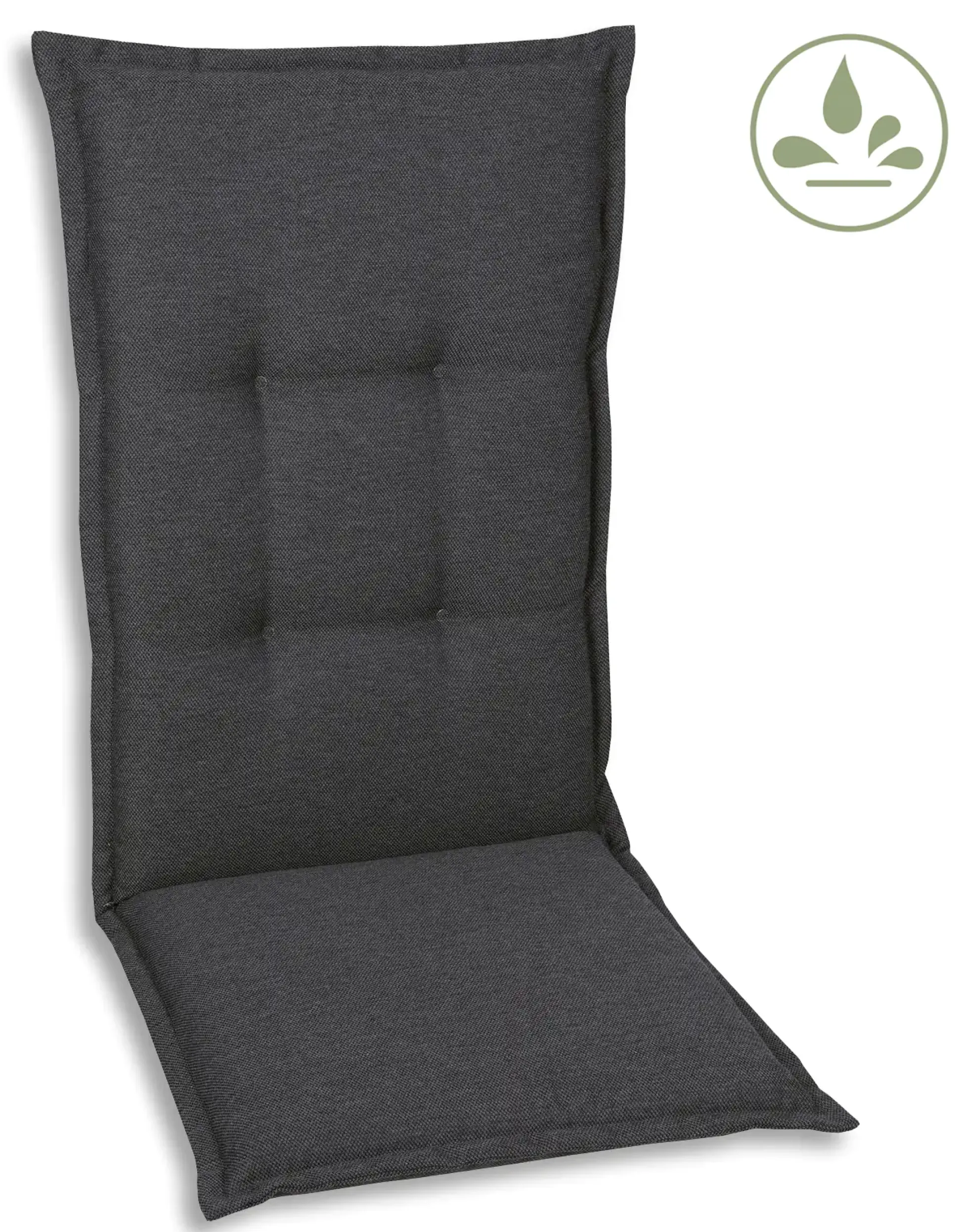 GO-DE Hochlehner-Auflage 120 cm x 50 cm x 7 cm, grau, anthrazit